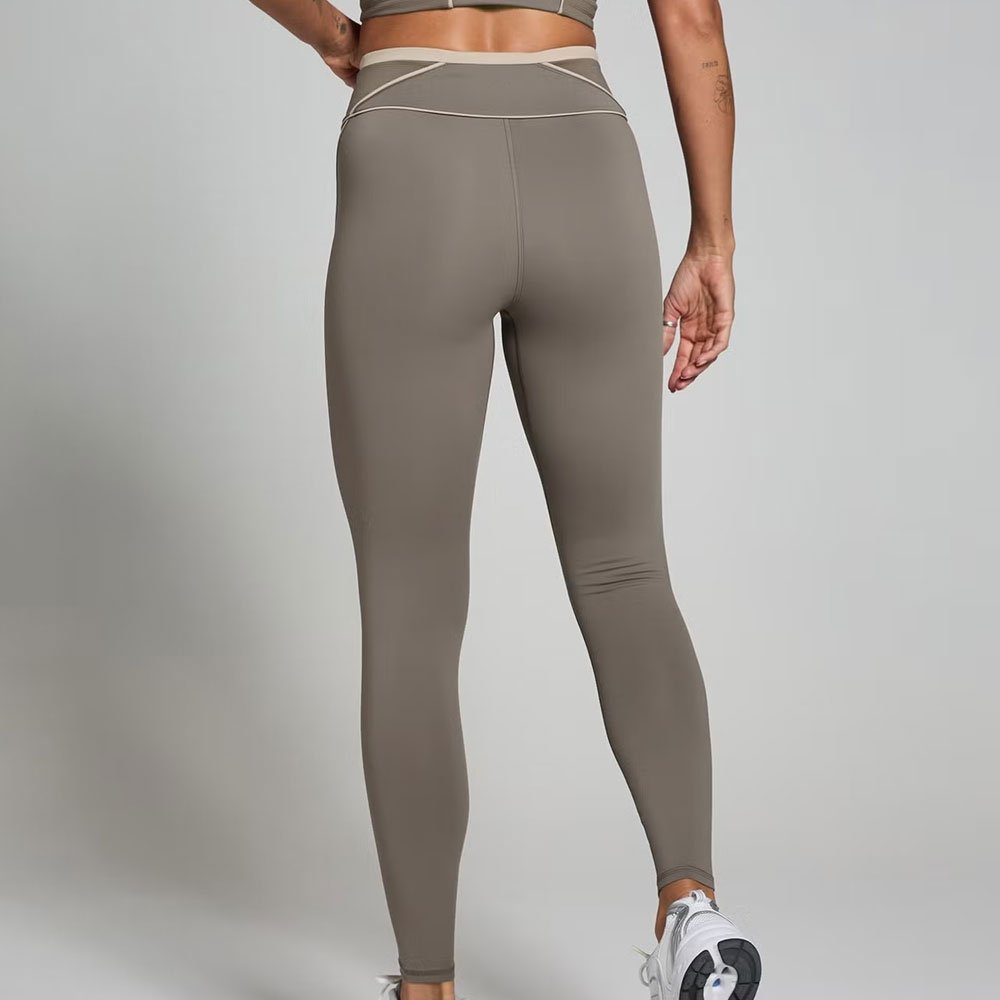 Contrast Texture Leggings – Espresso