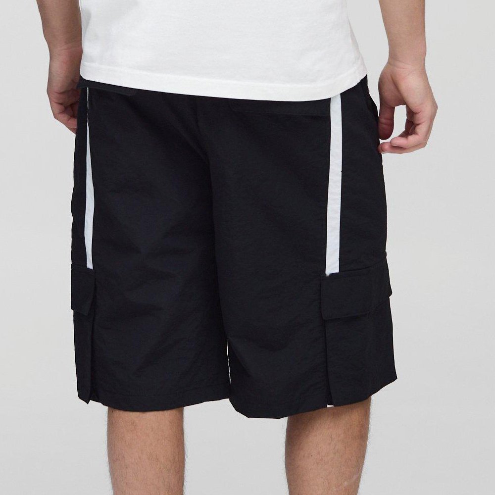 Baggy Long Length Nylon Cargo Shorts